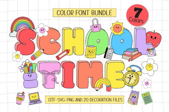 Bringing Color and Character to Learning with the School Time Font