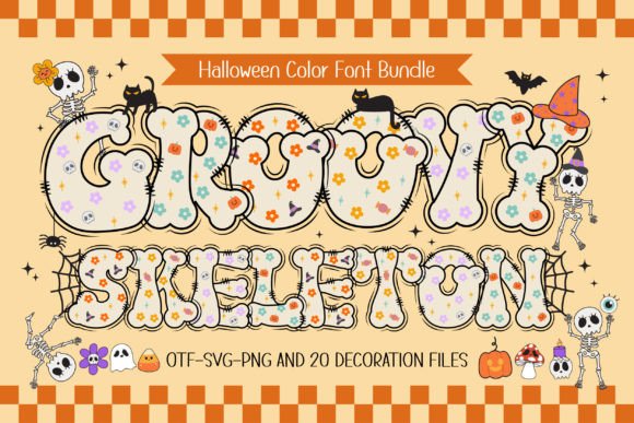 Groovy Skeleton: A Fresh Take on Halloween Typography