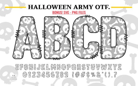 Halloween Army Skull: A Bold Typeface for Commanding Designs