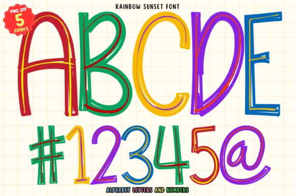 Rainbow Sunset: A Colorful Handwritten Font for Vibrant Projects