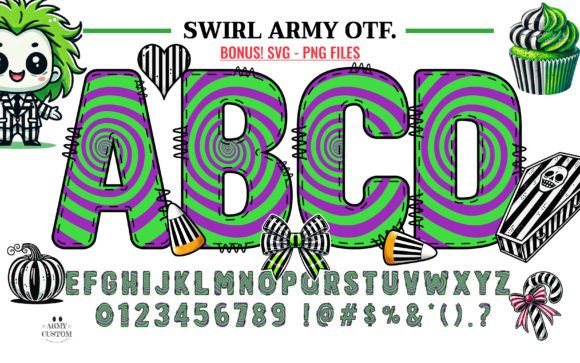 Swirl Army: The Spellbinding Halloween Doodle Font for Creators
